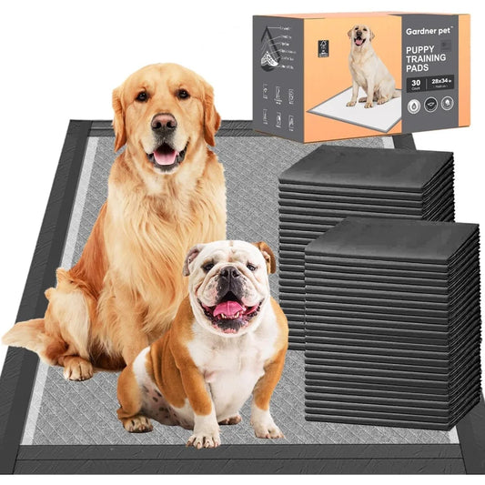 Charcoal Puppy Pads 28x34 Inches Extra Large Dog Pee Pads Odor-Control & Leak-Proof Disposable Pet
