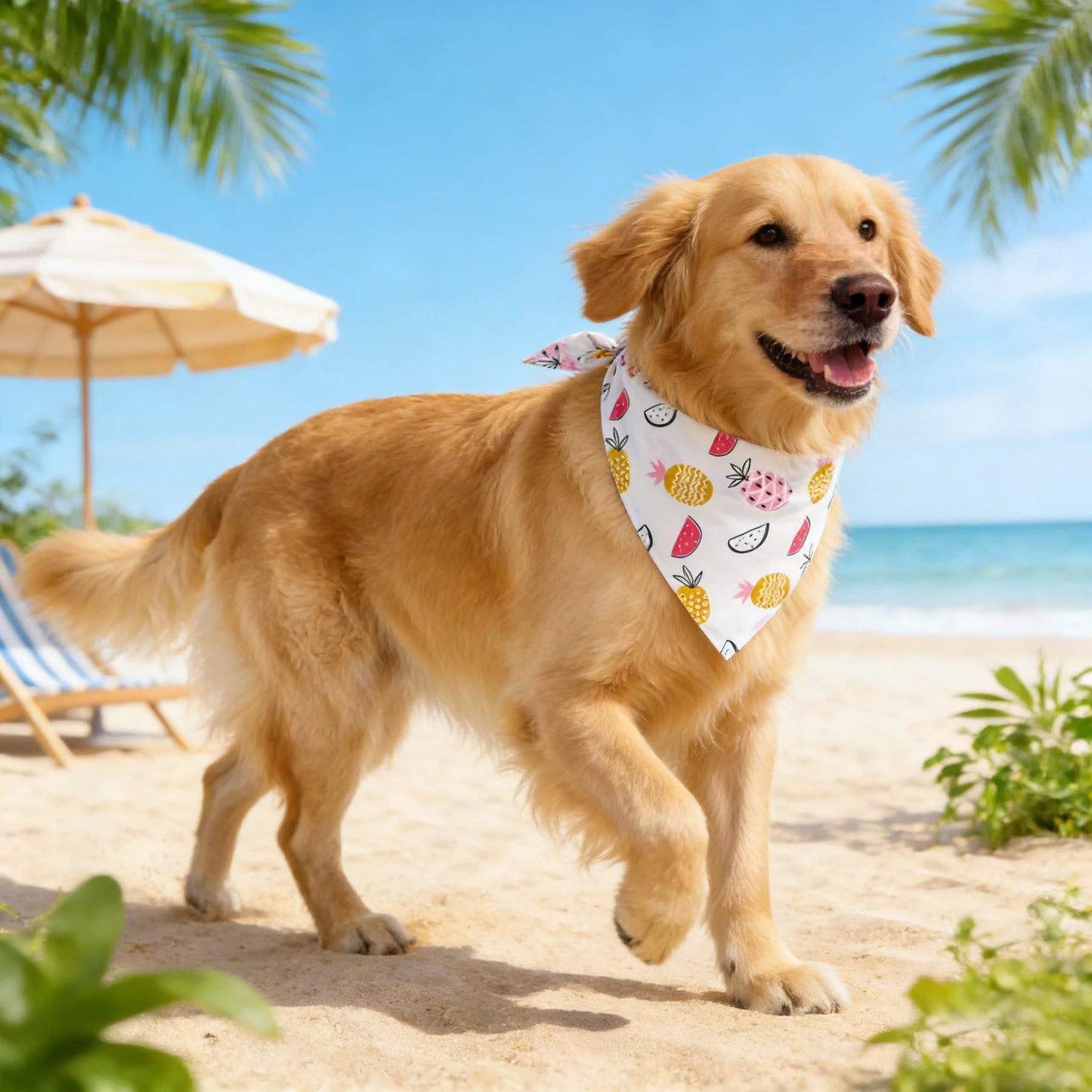 Sucado Dog Bandana Fruit Floral Spring Washable Soft Doggy Scarf Kerchief Summer Adjustable for Small Medium Large Dogs Pets