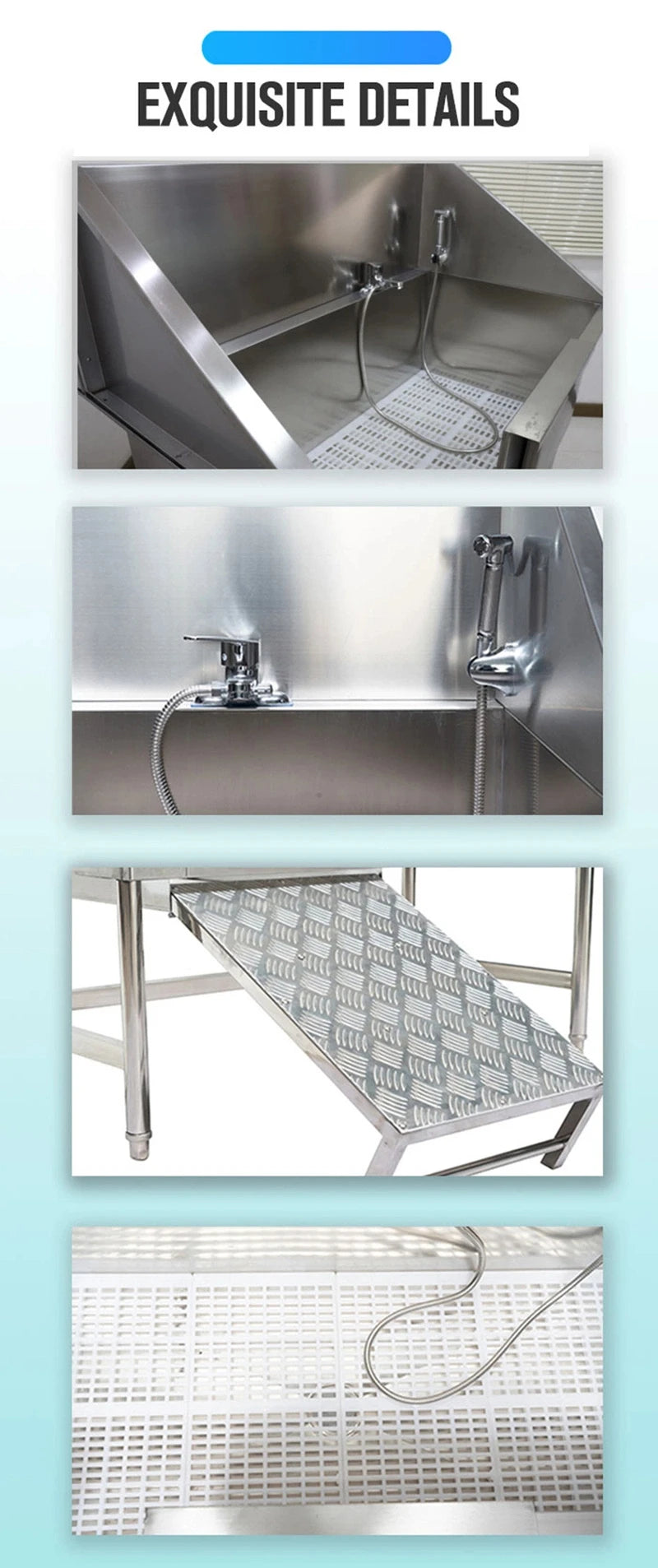 Stainless Steel Dog Grooming Bath Tub Custom Size Dog Washing Dog Grooming Bath Tub Stainless Steel Bathtub