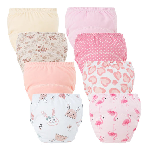 8/5pcs Baby Cotton Training Pants Panties Waterproof Cloth Diapers Reusable Toolder Nappies Diaper Baby Changing Nappy Underwear