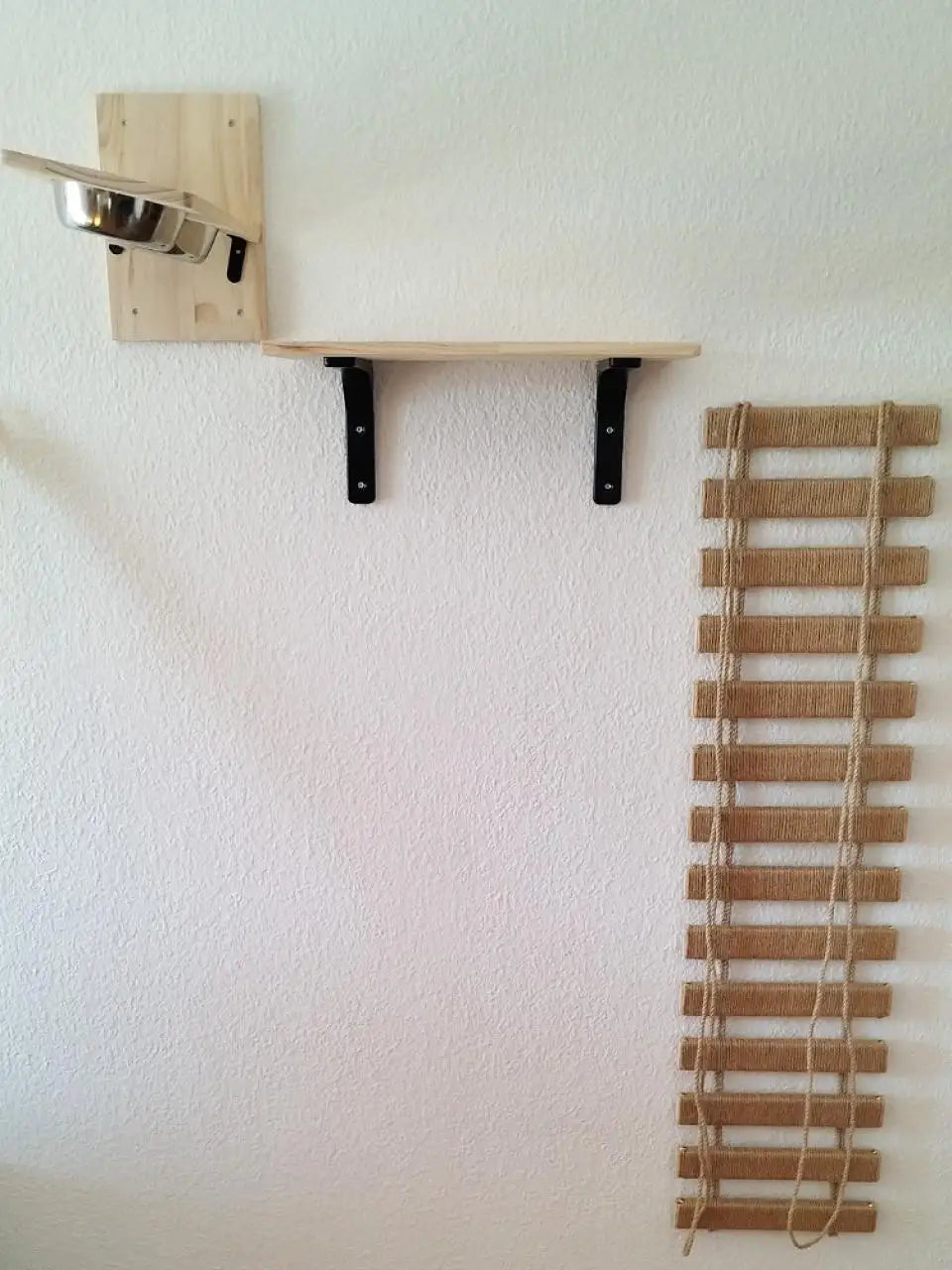 Cat Climbing Shelf Wall Cat Furniture Wooden Tree Tower Scratching Post Hiding House Nest Hanging Hammock Ladder Indoor Cats Gym