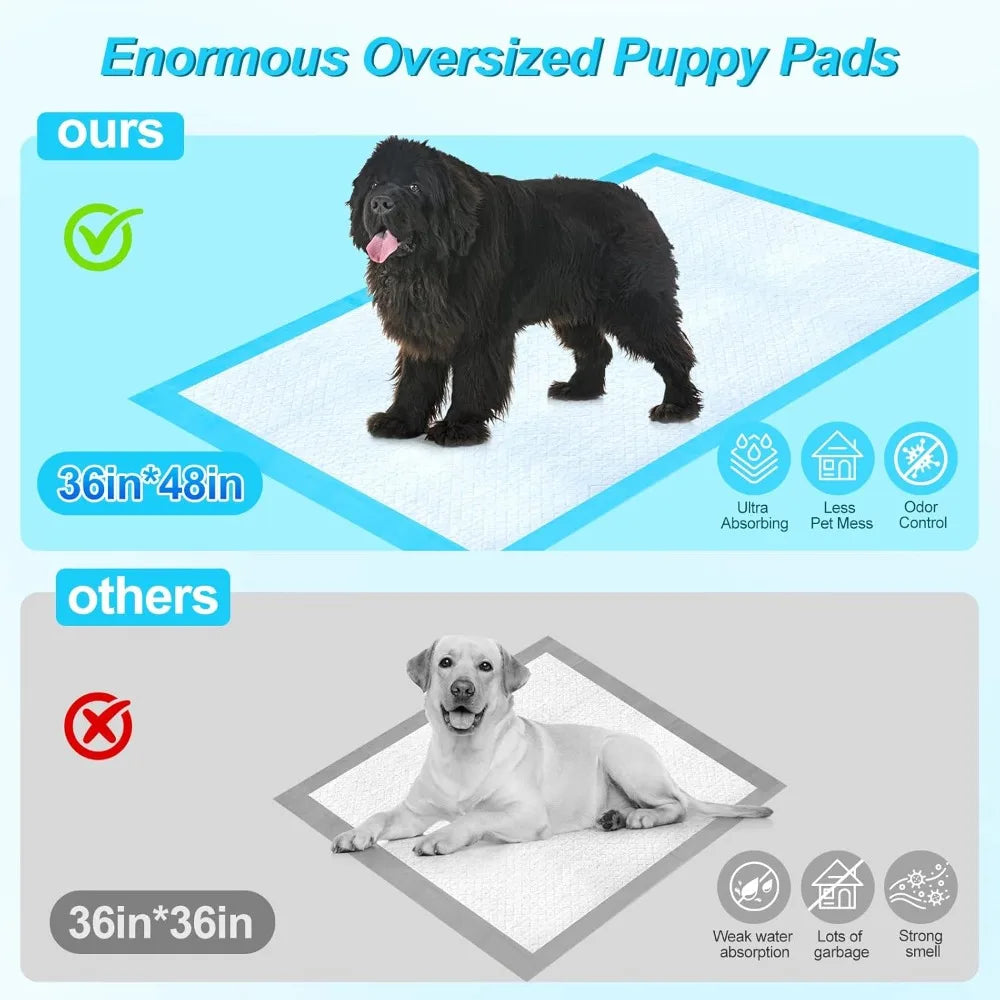 Pee Pads for Dogs 36'x48' 100 Count, Puppy Pads Extra Large, Disposable Thicken Pet Training Pads for