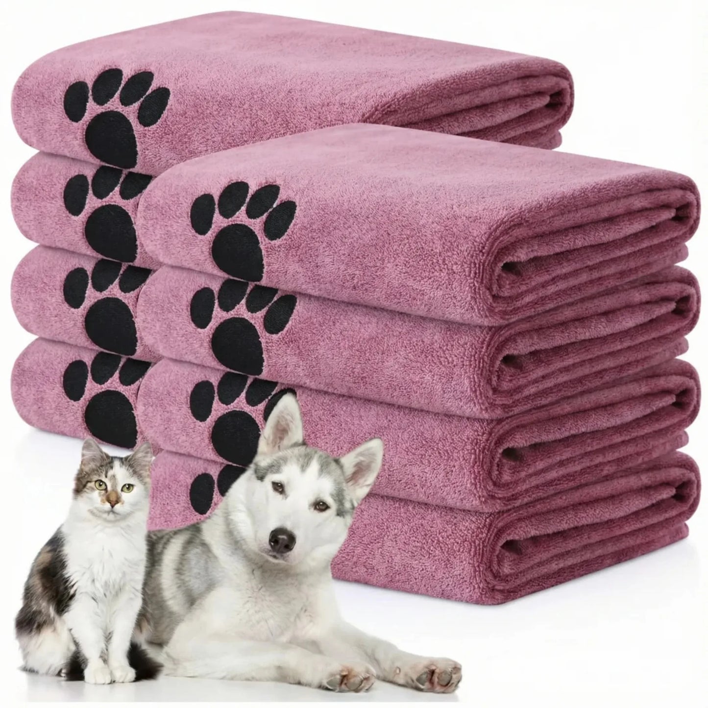 Extra Large Pet Bath Towel Super Absorbent Microfiber Quick Dry Soft Washcloth for Dogs Cats Durable Non-Fading Easy to Clean